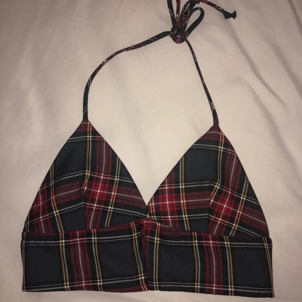 Tartan Halter Bralette Top
